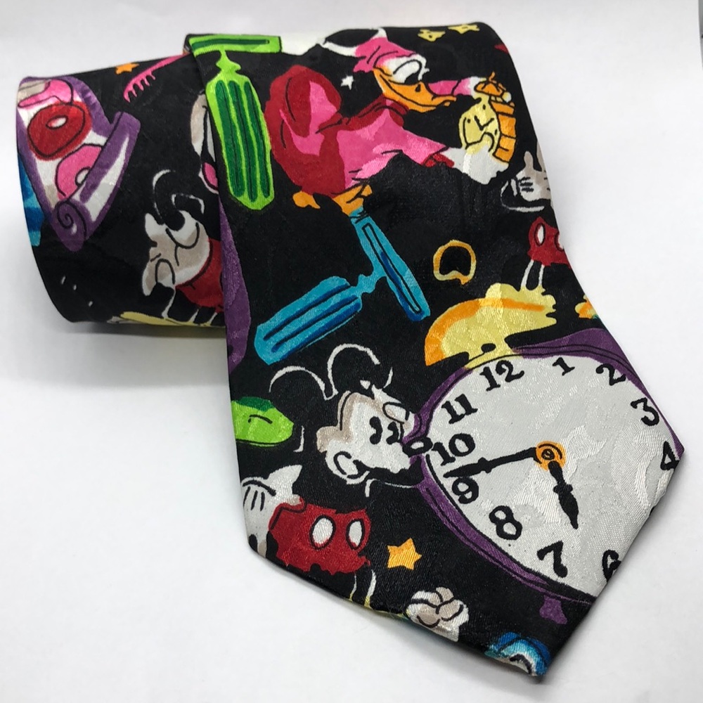 Disney Characters Gold City Hand Made Silk Tie